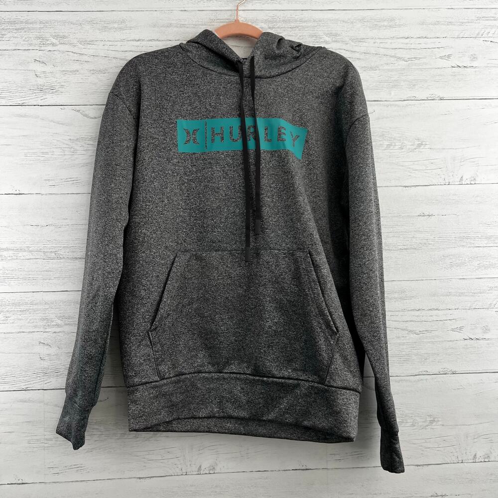 Hurley Heather Gray Long Sleeve Pullover Hoodie Size S